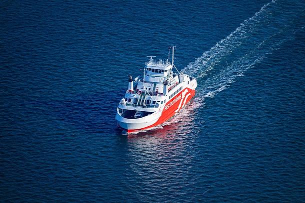 Syltferry on shimmering sea