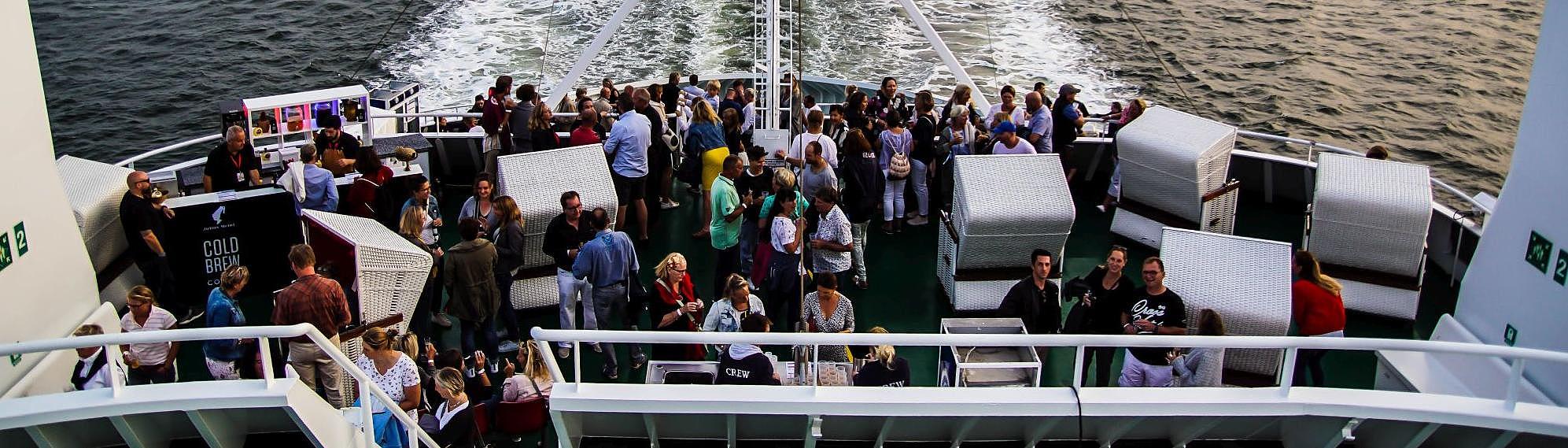Larger group on the viewing deck.