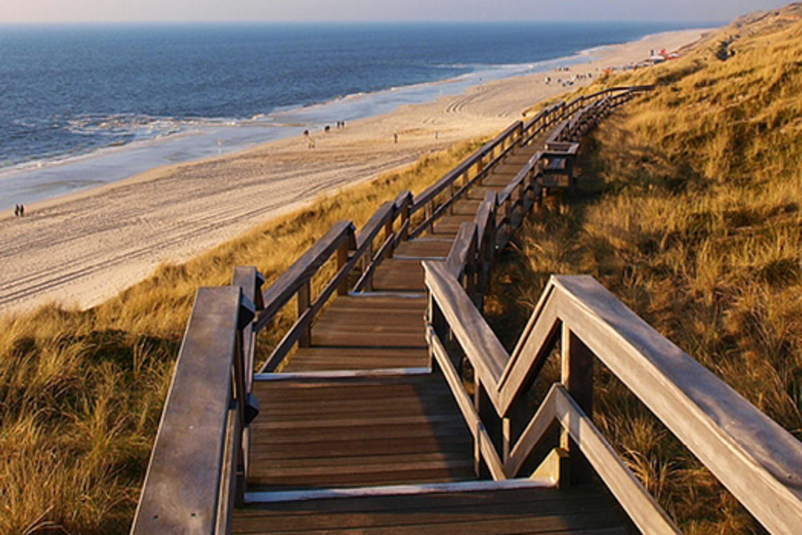 Stairs in the dunes of Wenningstedt's beach