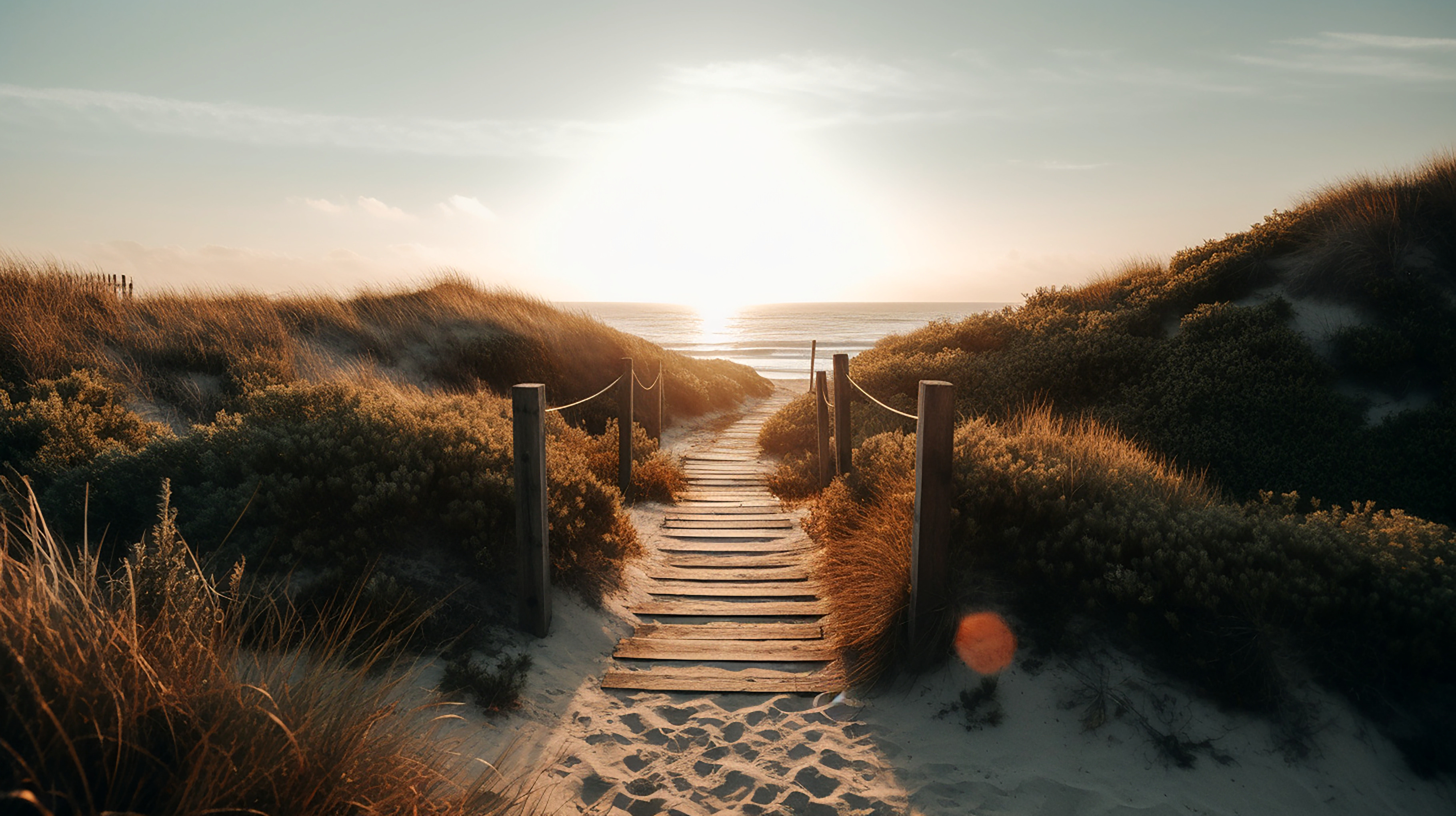 The beach access through the dunes.