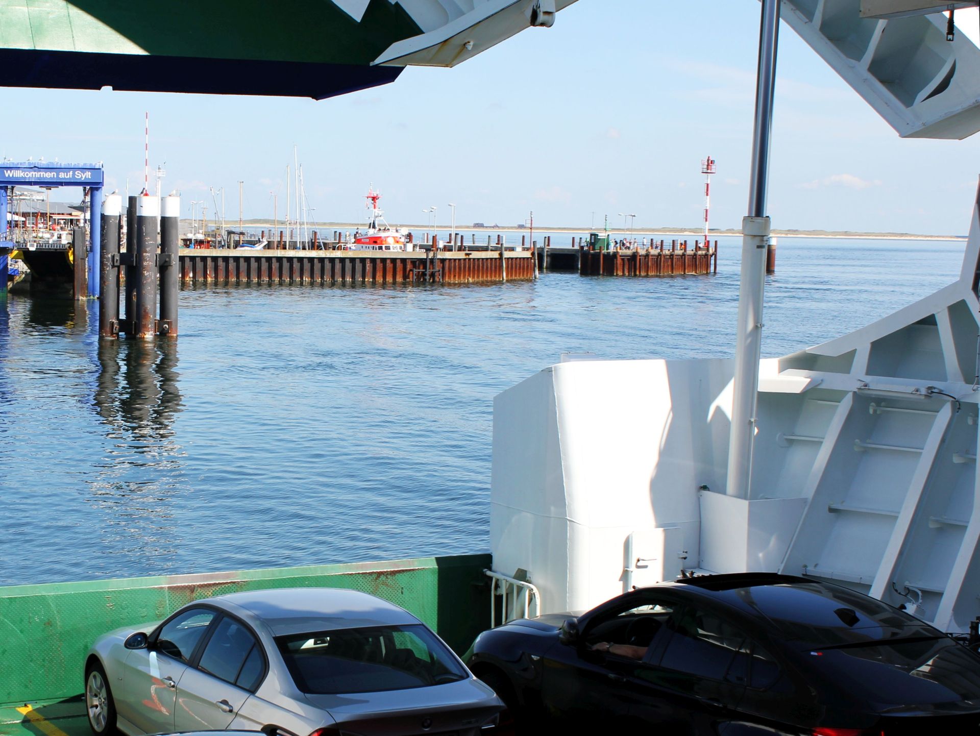 A view from the open car deck.